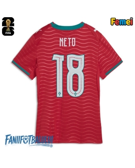 Portugalia Pedro Neto #18 Echipament de Fotbal Replică Mondial 2026 Femei Acasa